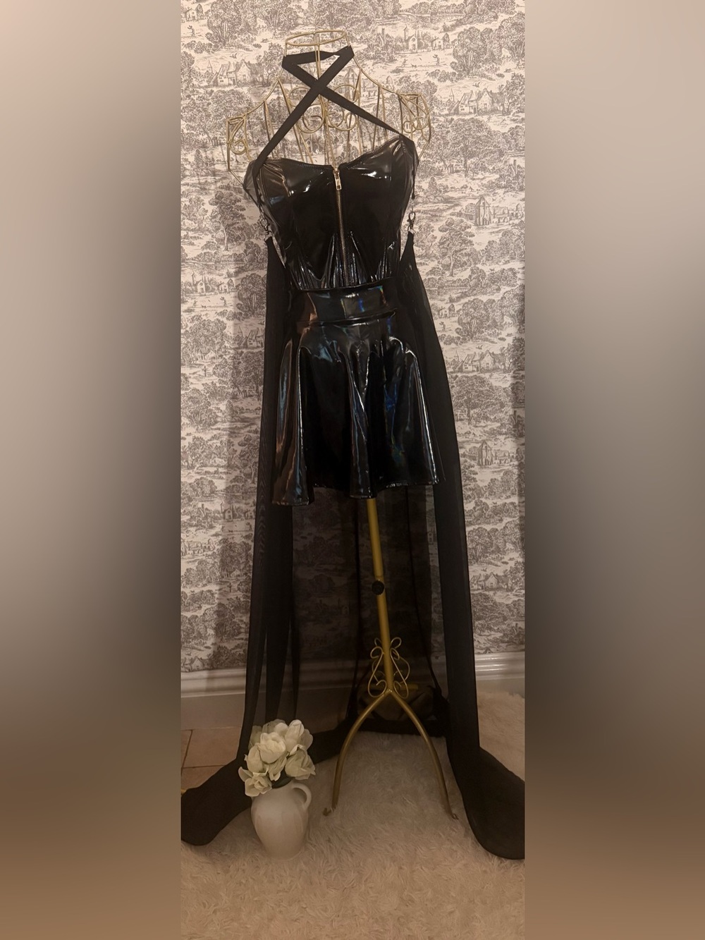 Forbidden Wing Faux Leather 3-Piece Cape Set